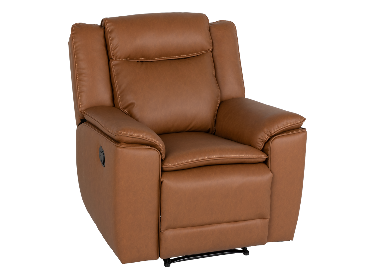 3 Piece Camel Manual Reclining Living Room Set with Console and Wireless Charging