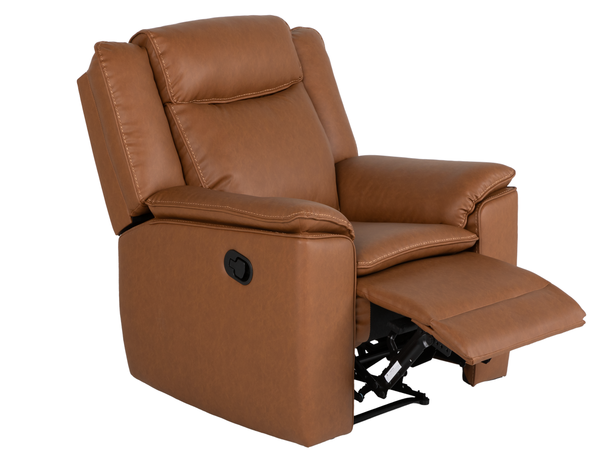 3 Piece Camel Manual Reclining Living Room Set with Console and Wireless Charging