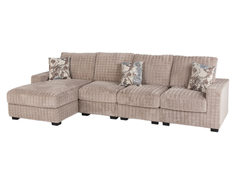 Yopin Dark Beige 3-Piece Sectional Sofa with Chaise and Pillows - view 2