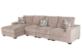 Yopin Dark Beige 3-Piece Sectional Sofa with Chaise and Pillows