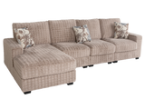 Yopin Dark Beige 3-Piece Sectional Sofa with Chaise and Pillows