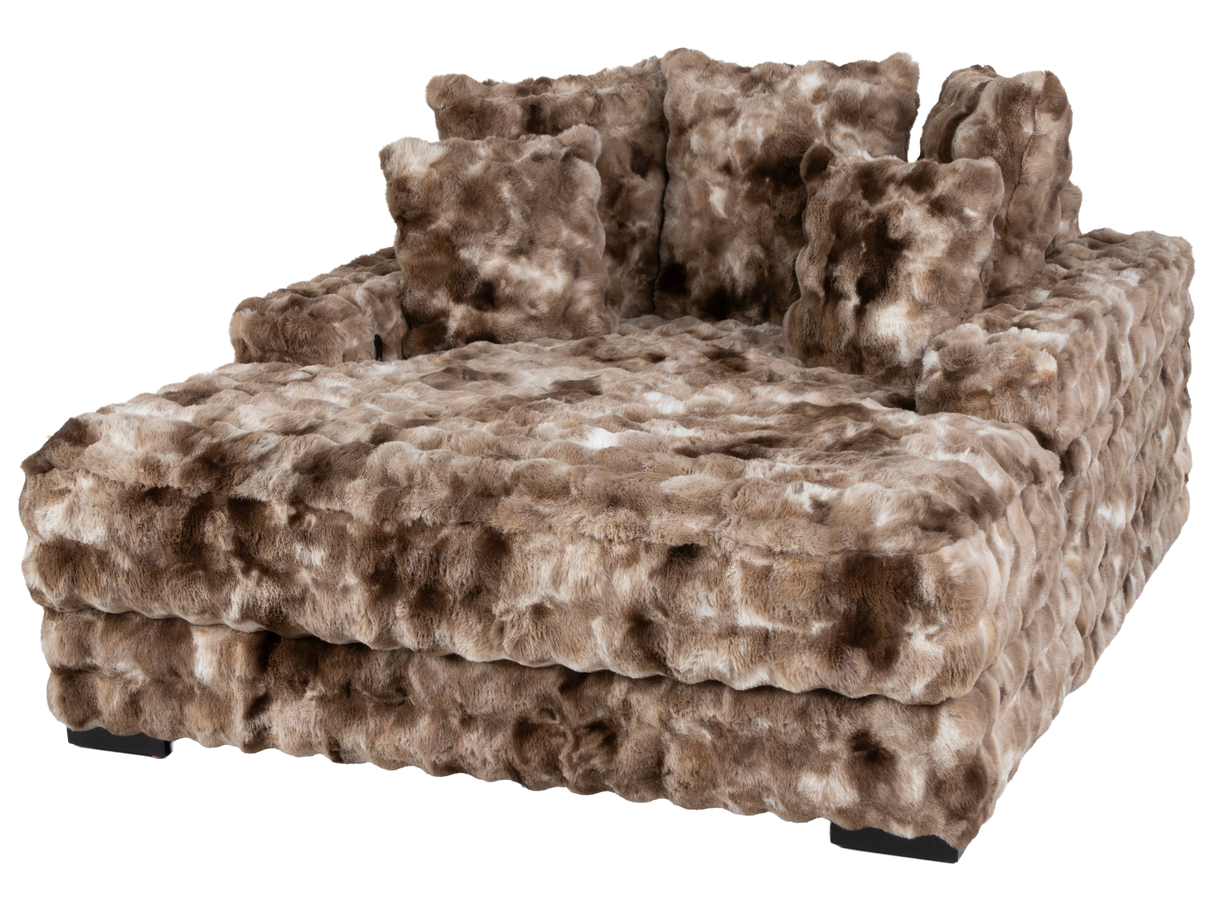 Brown textured sofa on a white background