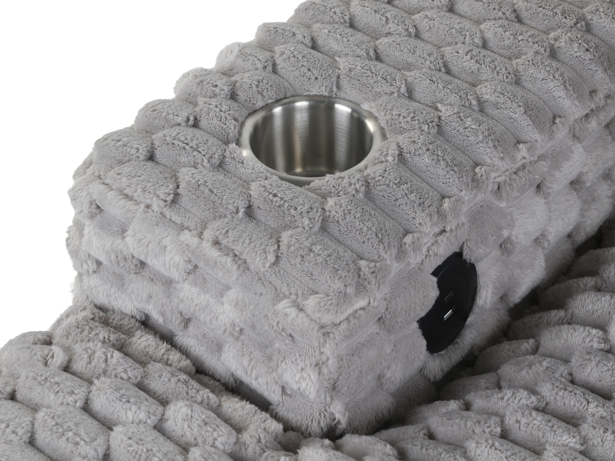 Oversized Chaise Lounge with Cup Holders & USB Charging Ports