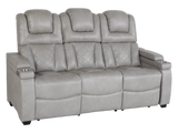Light Grey Dual Power Reclining 3-Piece Living Room Set with Power Headrests, LED & Wireless Charging