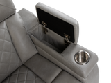 Light Grey Dual Power Reclining 3-Piece Living Room Set with Power Headrests, LED & Wireless Charging