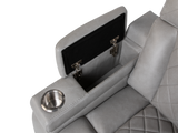 Light Grey Dual Power Reclining 3-Piece Living Room Set with Power Headrests, LED & Wireless Charging