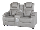 Light Grey Dual Power Reclining 3-Piece Living Room Set with Power Headrests, LED & Wireless Charging
