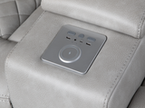 Light Grey Dual Power Reclining 3-Piece Living Room Set with Power Headrests, LED & Wireless Charging