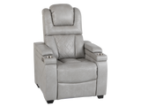 Light Grey Dual Power Reclining 3-Piece Living Room Set with Power Headrests, LED & Wireless Charging