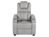 Light Grey Dual Power Reclining 3-Piece Living Room Set with Power Headrests, LED & Wireless Charging