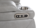 Light Grey Dual Power Reclining 3-Piece Living Room Set with Power Headrests, LED & Wireless Charging