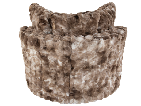 Faux Fur Swivel Chair with Plush Pillows - Brown - view 4