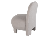 Light Gray Bouclé Modern Armless Accent Chair with Curved Back & Plush Seat