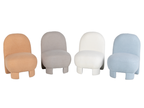 Beige Bouclé Modern Armless Accent Chair with Curved Back & Plush Seat - view 5