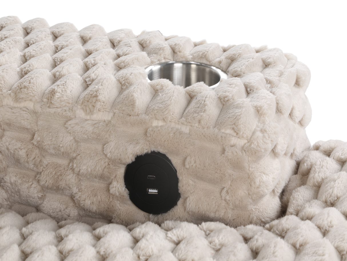 Oversized Chaise Lounge with Cup Holders & USB Charging Ports