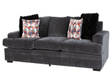 Charcoal Gray Modern 2-Piece Living Room Set with Sofa & Loveseat
