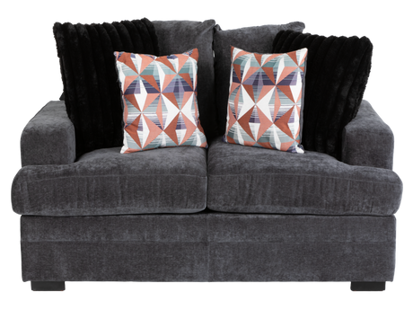 Charcoal Gray Modern 2-Piece Living Room Set with Sofa & Loveseat - view 6