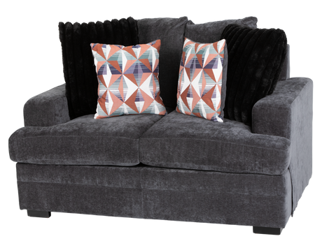 Charcoal Gray Modern 2-Piece Living Room Set with Sofa & Loveseat - view 7