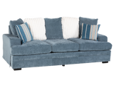 2-Piece Blue Fabric Sofa & Loveseat Set with Accent Pillows