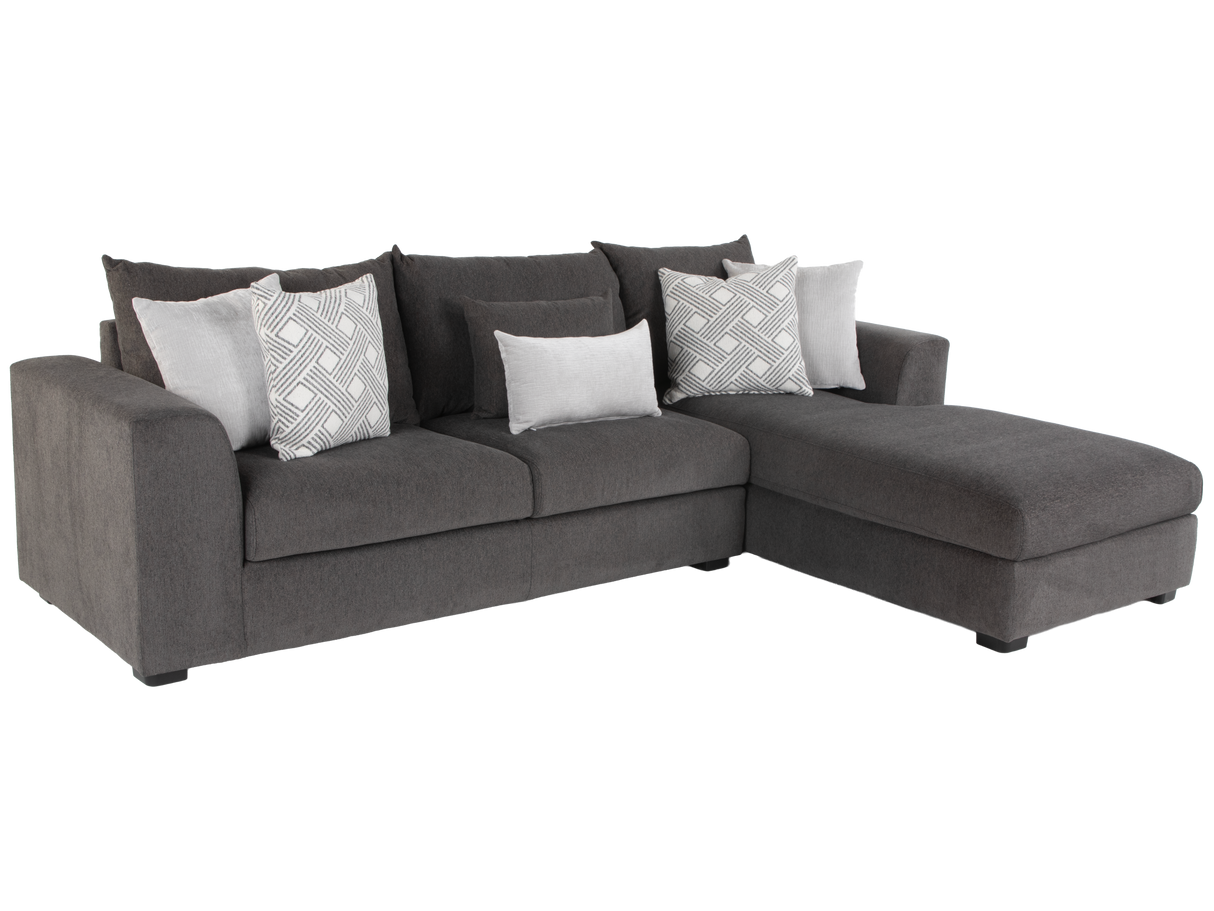 Dark Grey 2-Piece Sectional Sofa with Right-Facing Chaise