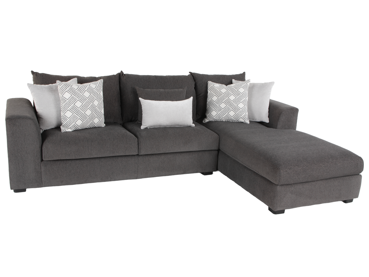 Dark Grey 2-Piece Sectional Sofa with Right-Facing Chaise