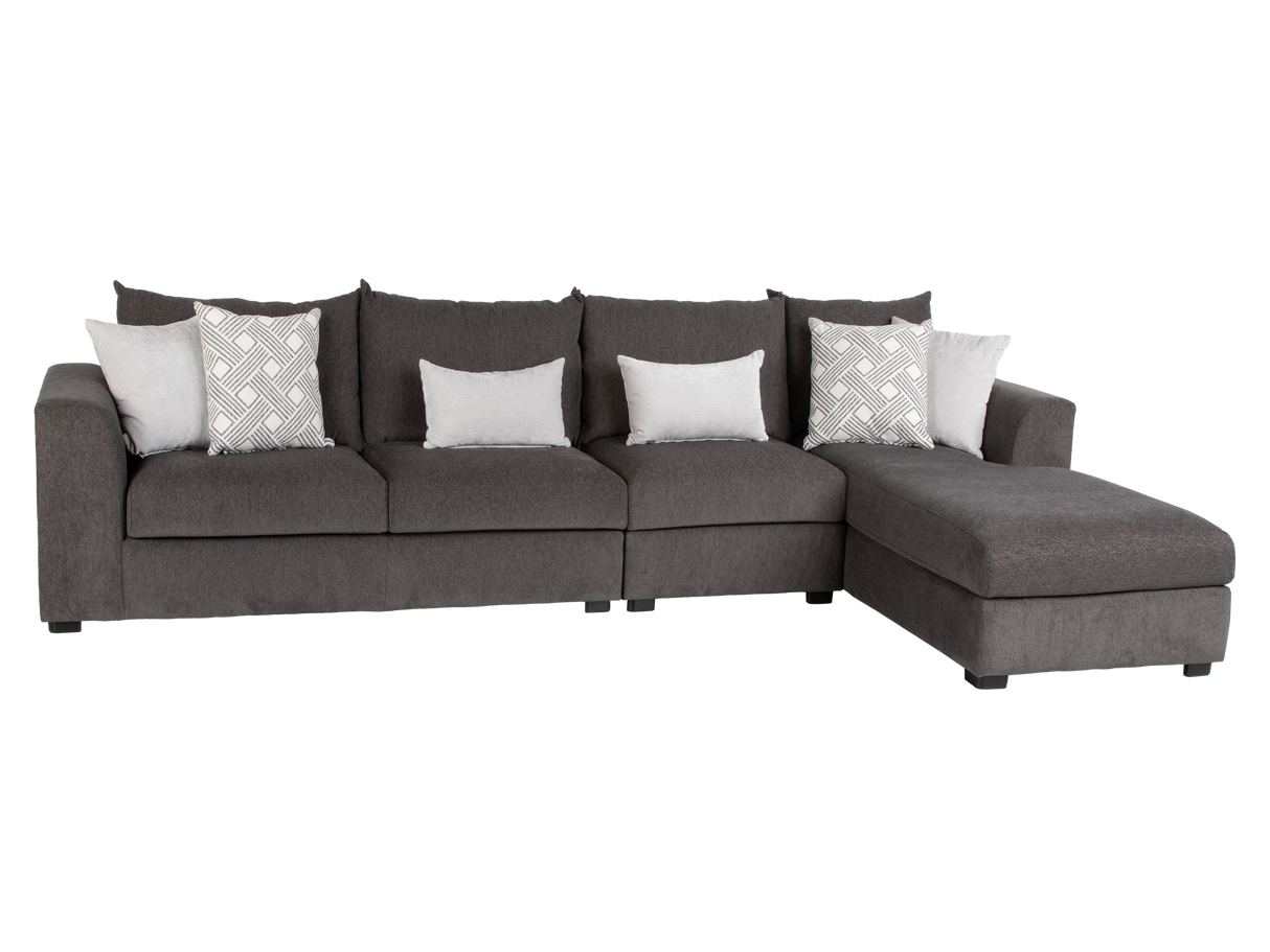 Dark Grey 3-Piece Sectional with Right Arm Facing Chaise