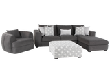Dark Grey 2-Piece Sectional Sofa with Right-Facing Chaise