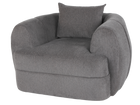 Dark Grey Barrel Swivel Chair with Lumbar Support Pillow