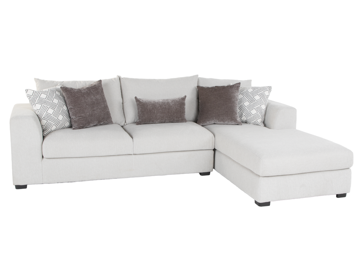 Airea Silver 2-Piece Sectional Sofa with Right-Facing Chaise