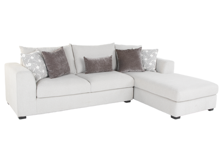 Airea Silver 2-Piece Sectional Sofa with Right-Facing Chaise