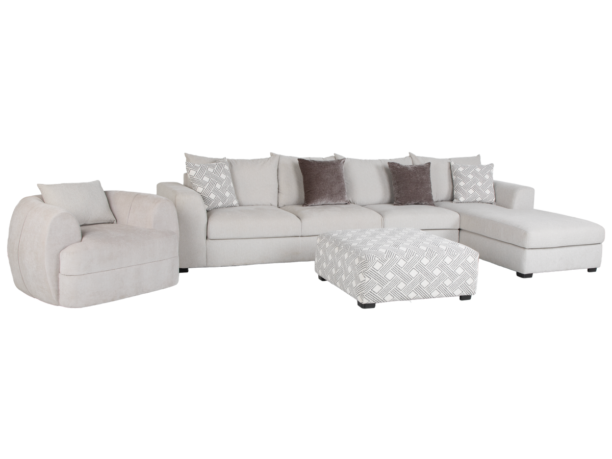 Airea Silver 2-Piece Sectional Sofa with Right-Facing Chaise