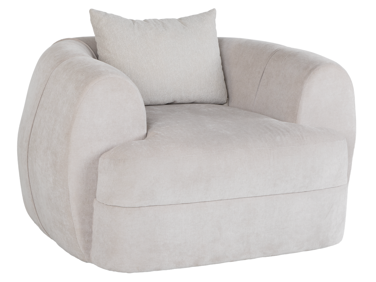 Airea Silver Oversized Swivel Chair