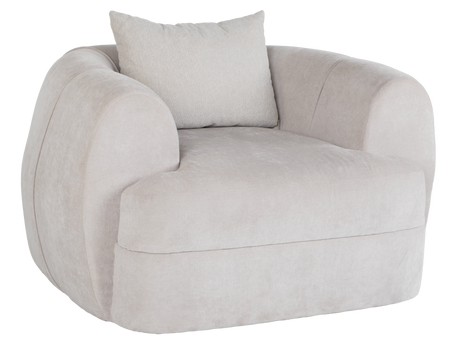 Airea Silver Oversized Swivel Chair - view 3