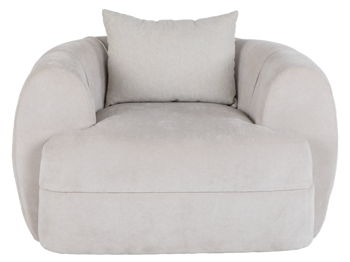 Airea Silver Oversized Swivel Chair