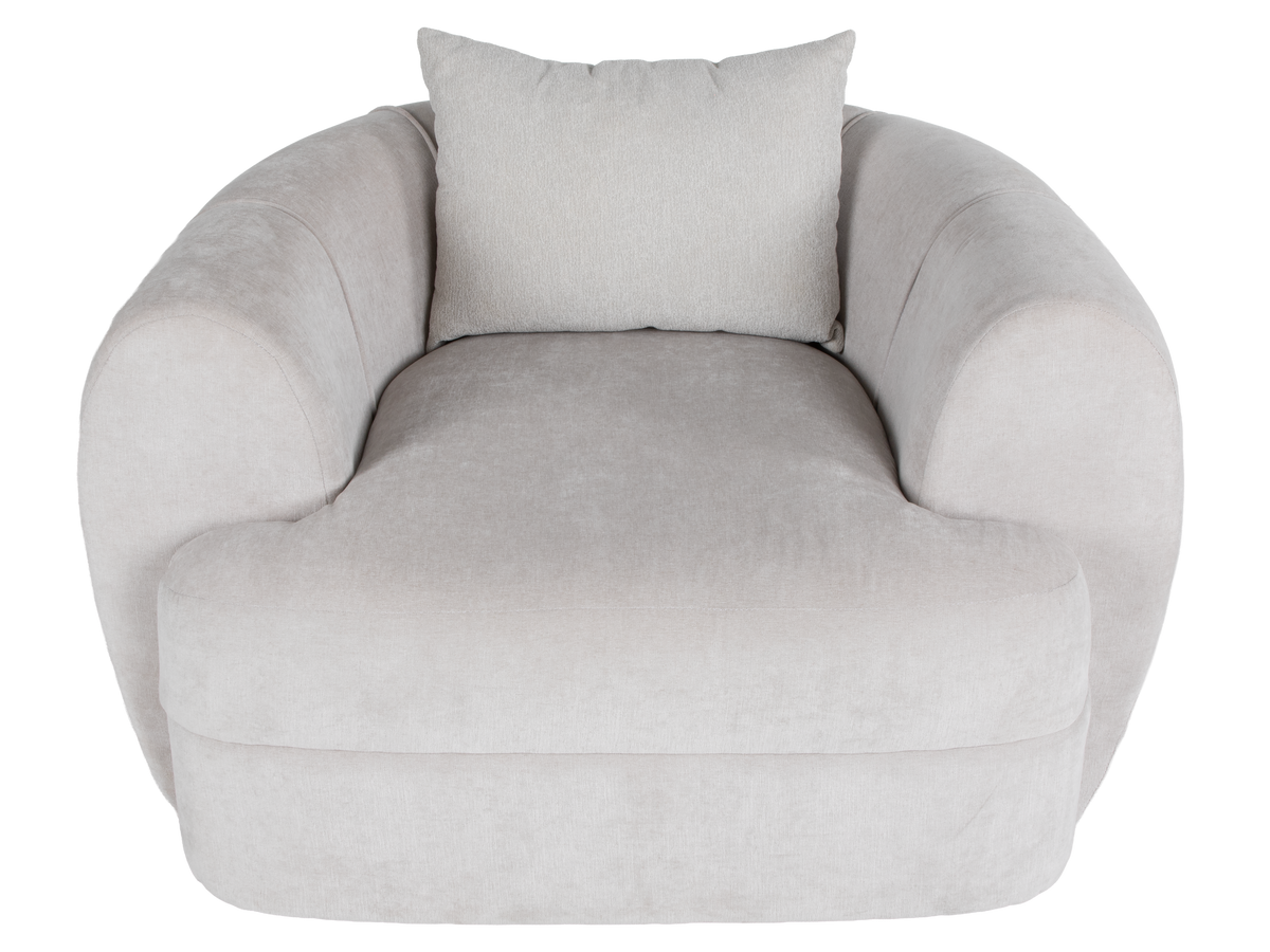 Airea Silver Oversized Swivel Chair