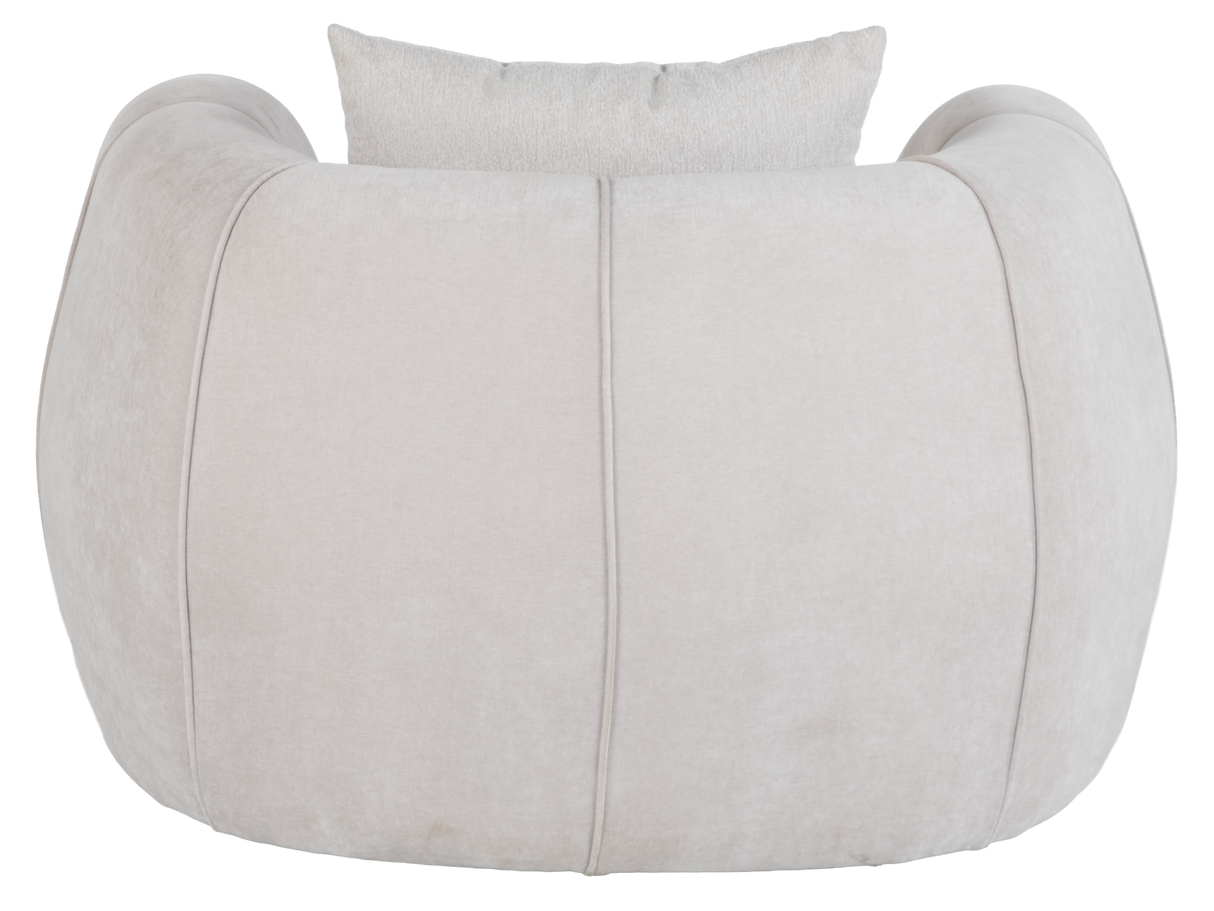 Airea Silver Oversized Swivel Chair