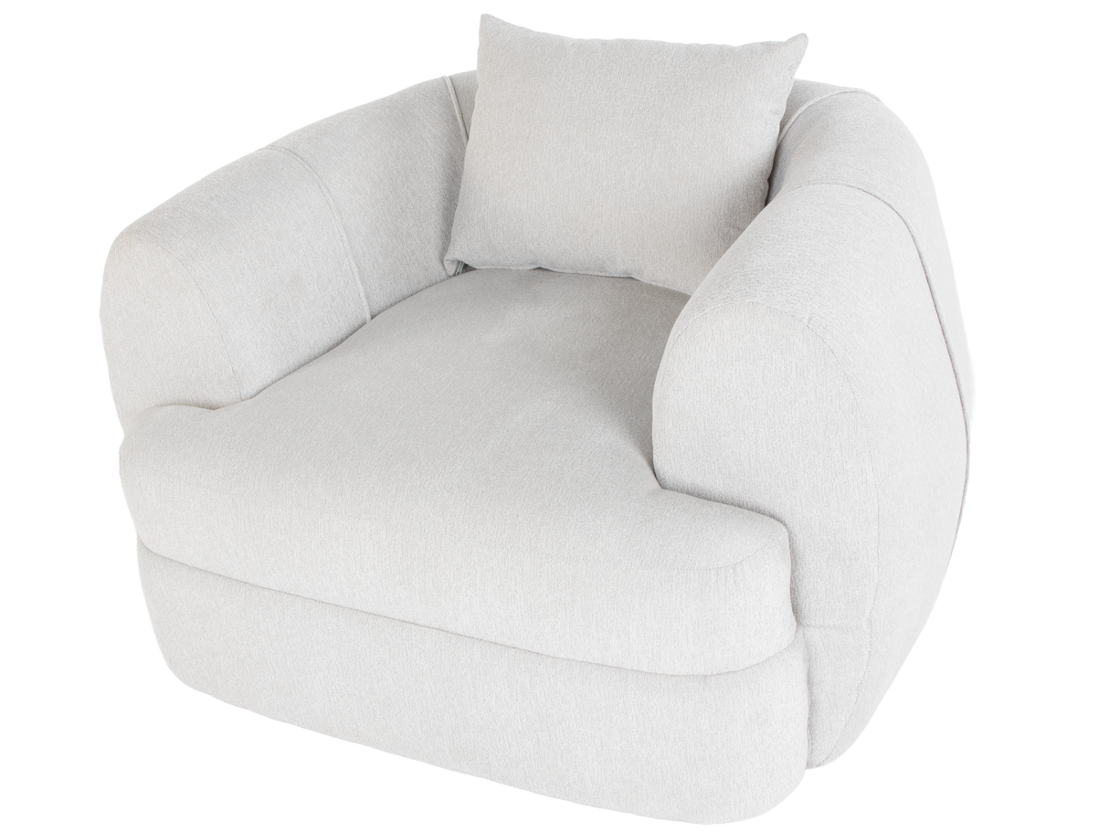 Airea Silver Oversized Swivel Chair