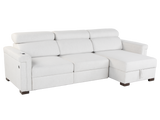 White Power Sleeper Sectional with Storage Chaise & USB Ports