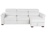 White Power Sleeper Sectional with Storage Chaise & USB Ports