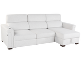 White Power Sleeper Sectional with Storage Chaise & USB Ports