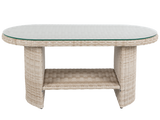 4-Piece Outdoor Wicker Conversation Set with Glass Coffee Table