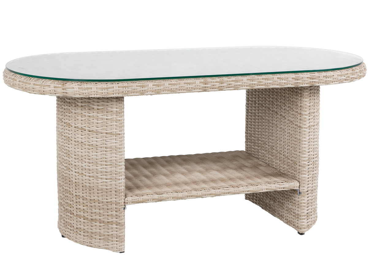 4-Piece Outdoor Wicker Conversation Set with Glass Coffee Table