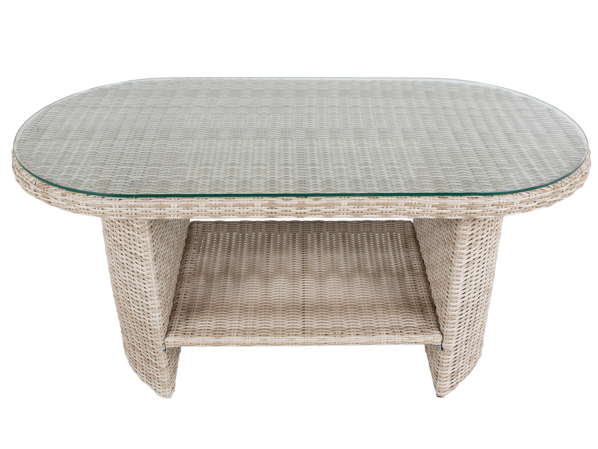 4-Piece Outdoor Wicker Conversation Set with Glass Coffee Table