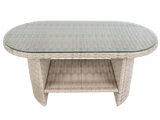 4-Piece Outdoor Wicker Conversation Set with Glass Coffee Table