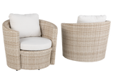 4-Piece Outdoor Wicker Conversation Set with Glass Coffee Table
