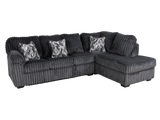 Modern Charcoal Corduroy 4-Piece Sectional with RAF Chaise