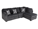 Modern Charcoal Corduroy 4-Piece Sectional with RAF Chaise
