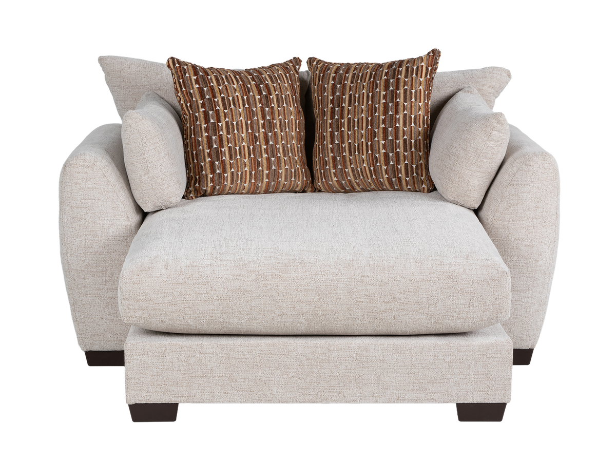 Beige Contemporary Upholstered Chaise