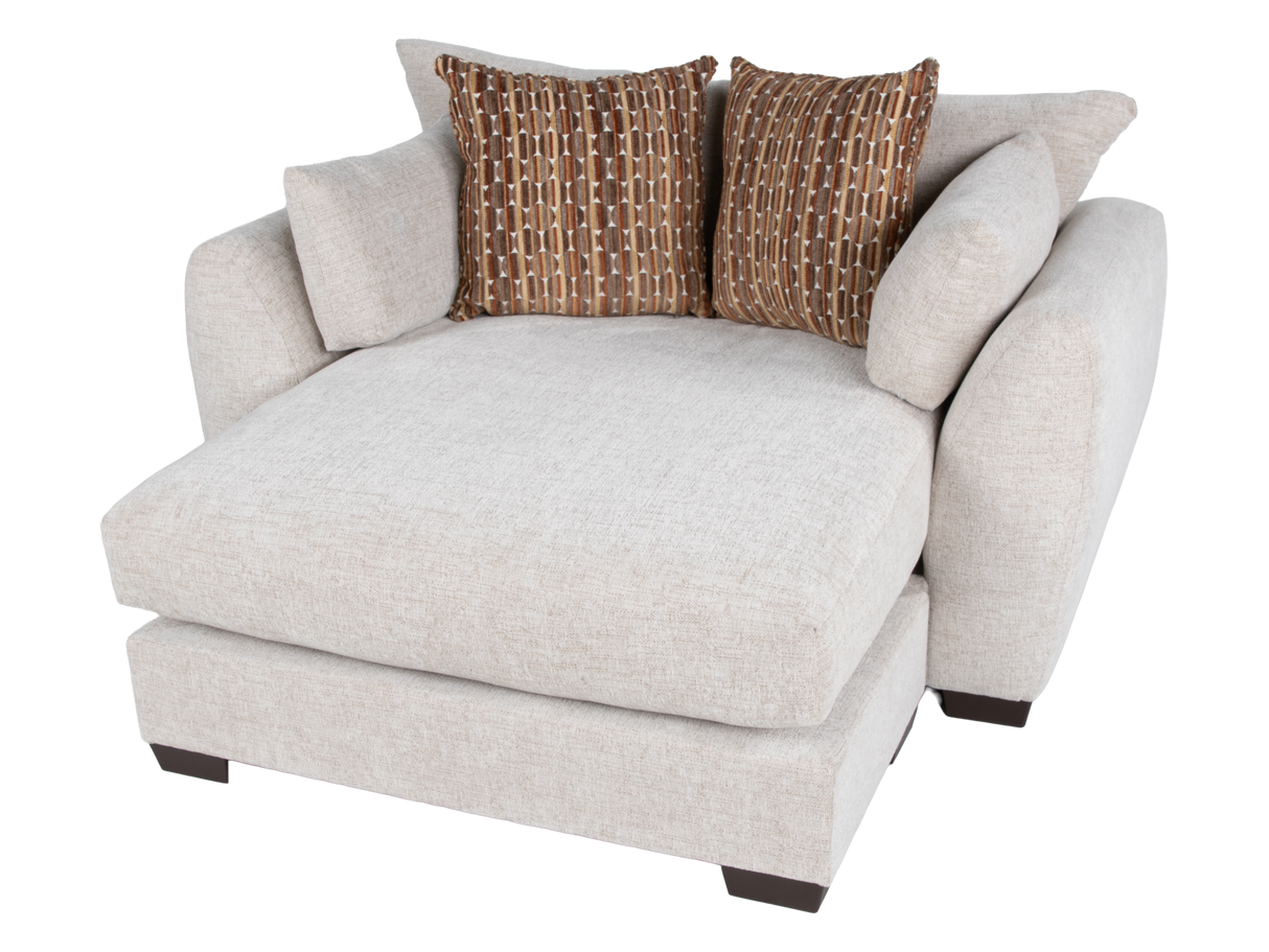 Beige Contemporary Upholstered Chaise