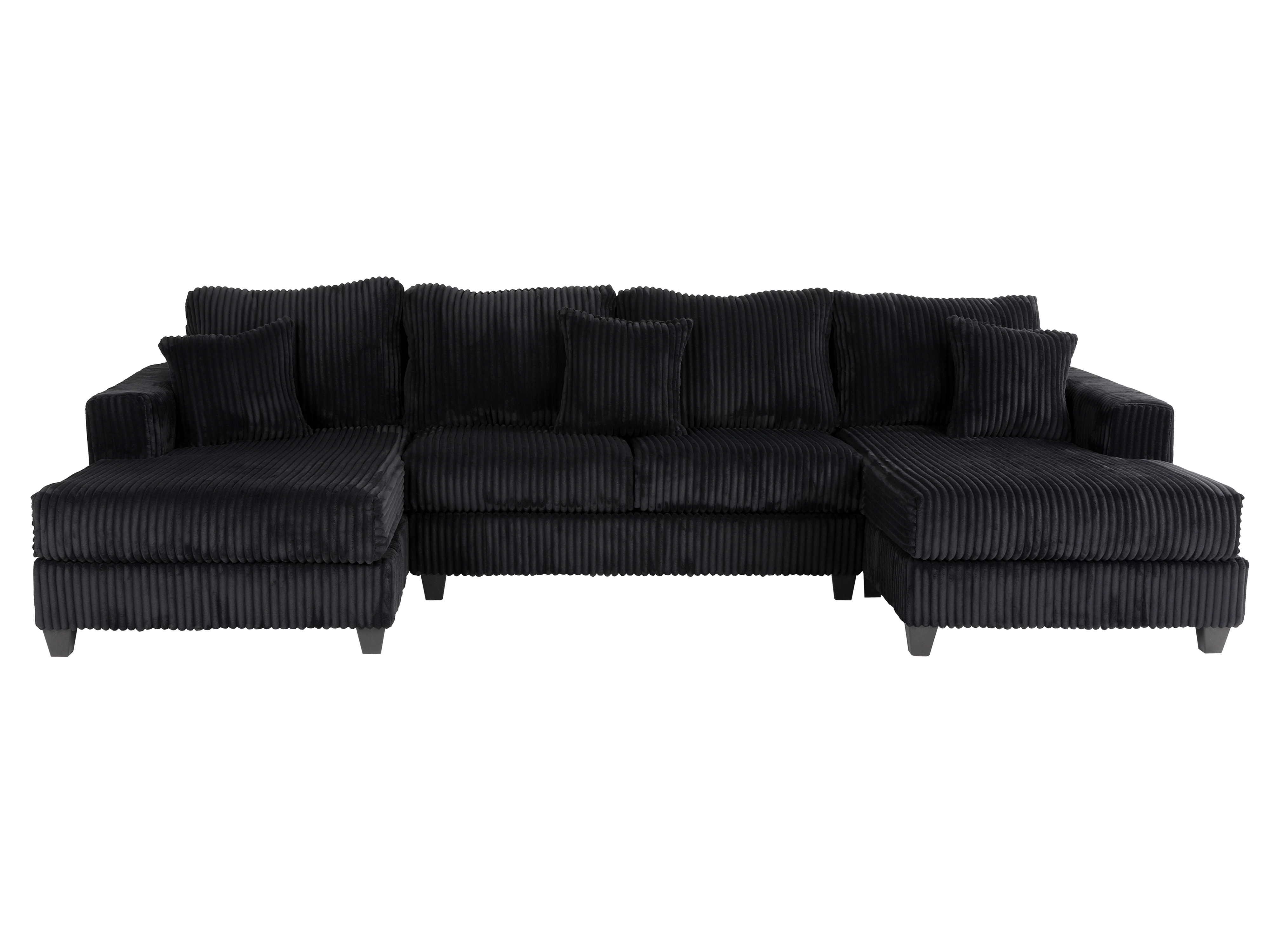 3 Piece Sectional - Black Velvet